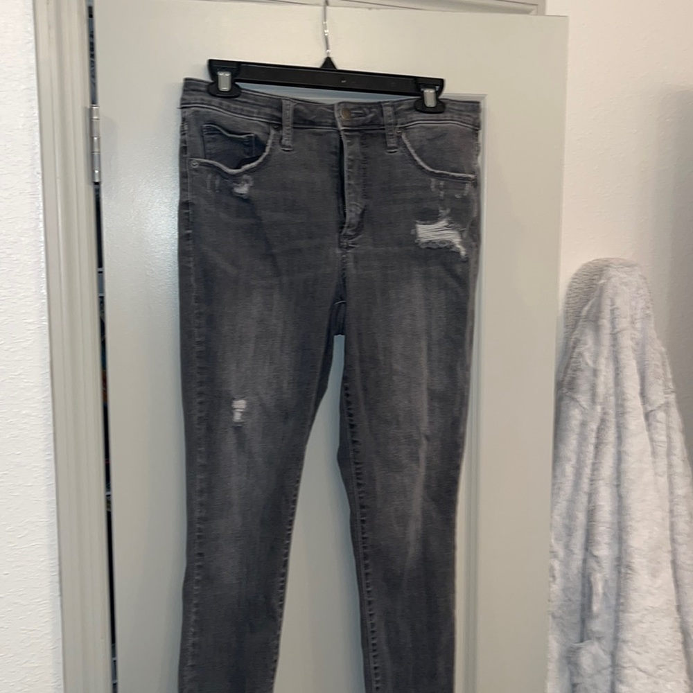 Grey distressed jeans